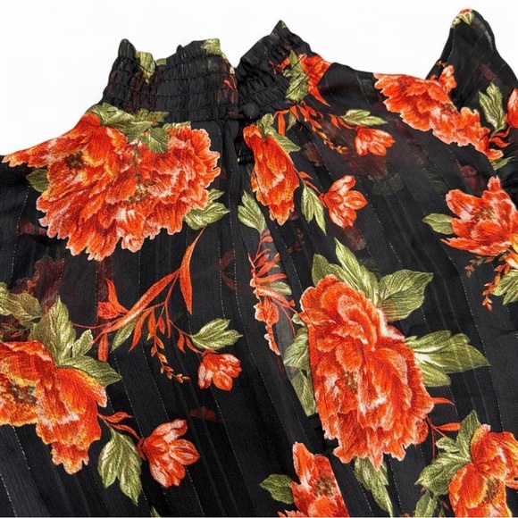 Rachel Roy Black Maxi Dress with Orange Floral Print - Picture 7 of 8